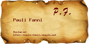 Pauli Fanni névjegykártya