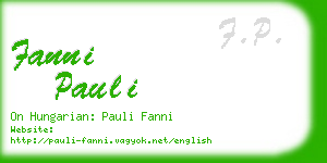 fanni pauli business card